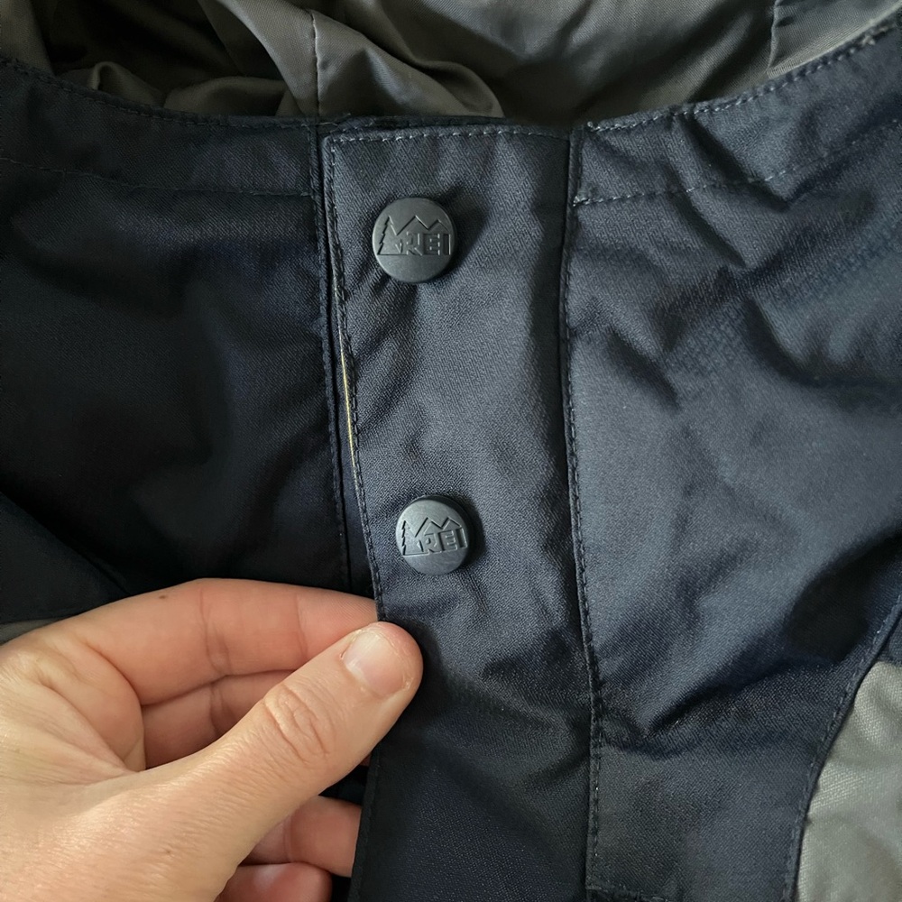 REI Boy's Blue Yellow Retro Hooded Zip Up Jacket Blue Flannel Insert Sz L 14/16 - Picture 4 of 16